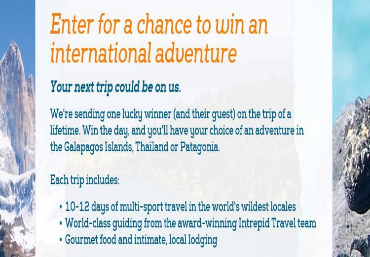 Win One of Three Worldwide Adventures