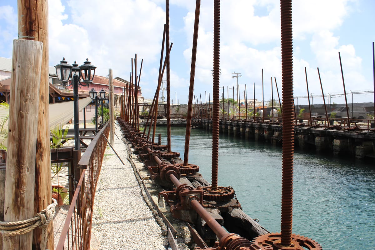 The dry dock of Blackwoods Screwdock in Bridgetown