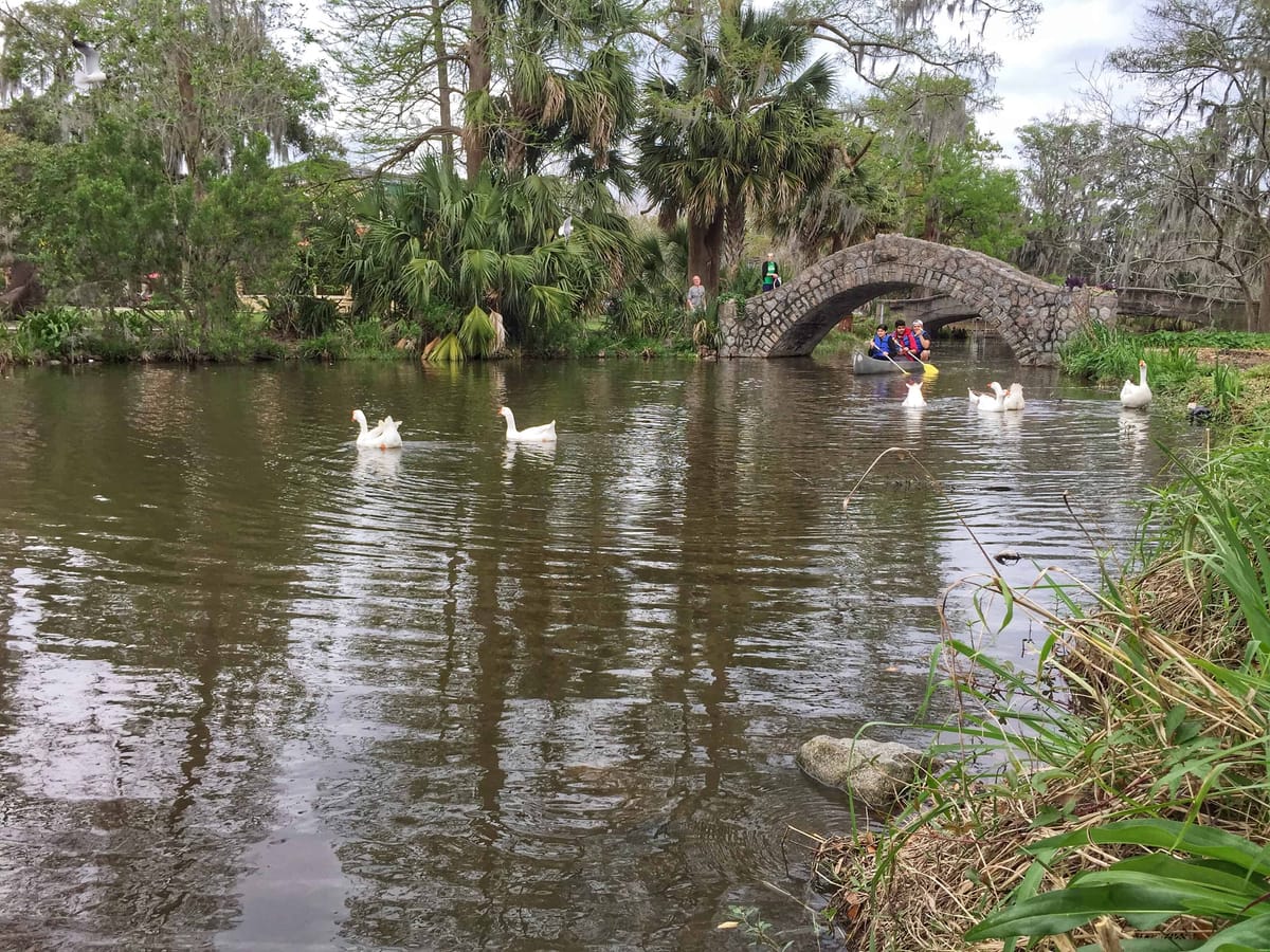 Boating on City Park Stream New Orleans