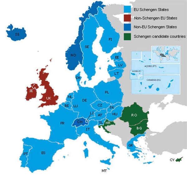 Schengen Area Map