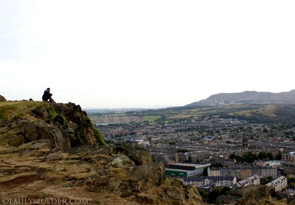 Lone Traveler on Arthur's Seat - Edinburgh