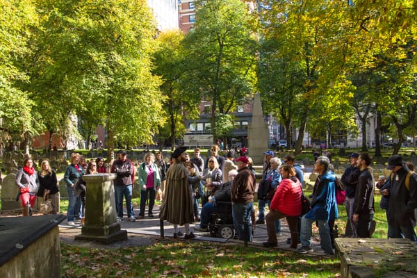 Freedom Trail Tour Group at Paul Revere's Grave