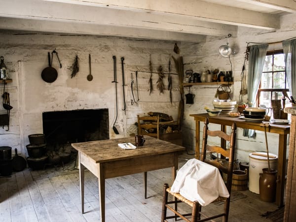 Interior of a Historic Cabin Burritt on the Mountain