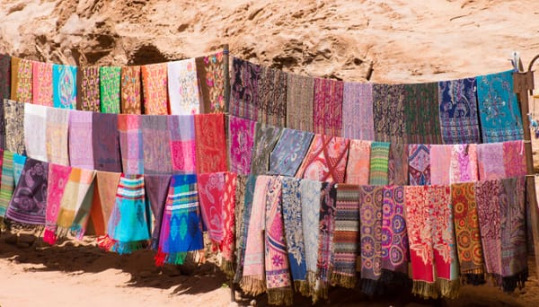 Pashminas at Petra Shopping in Jordan