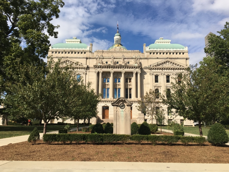 Indiana State Capitol, along the Cultural Trail through Indianapolis