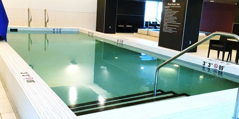 The indoor pool at the JW Marriott Indy