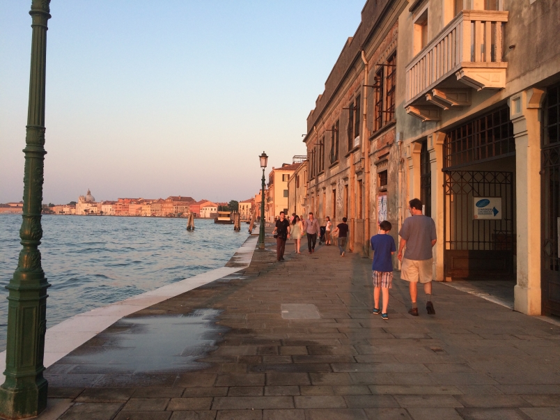 A relaxing stroll at twilight.