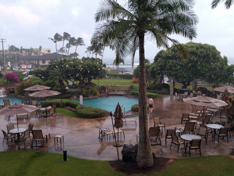 Banyan Pool Rainy Day Lawai Beach Resort