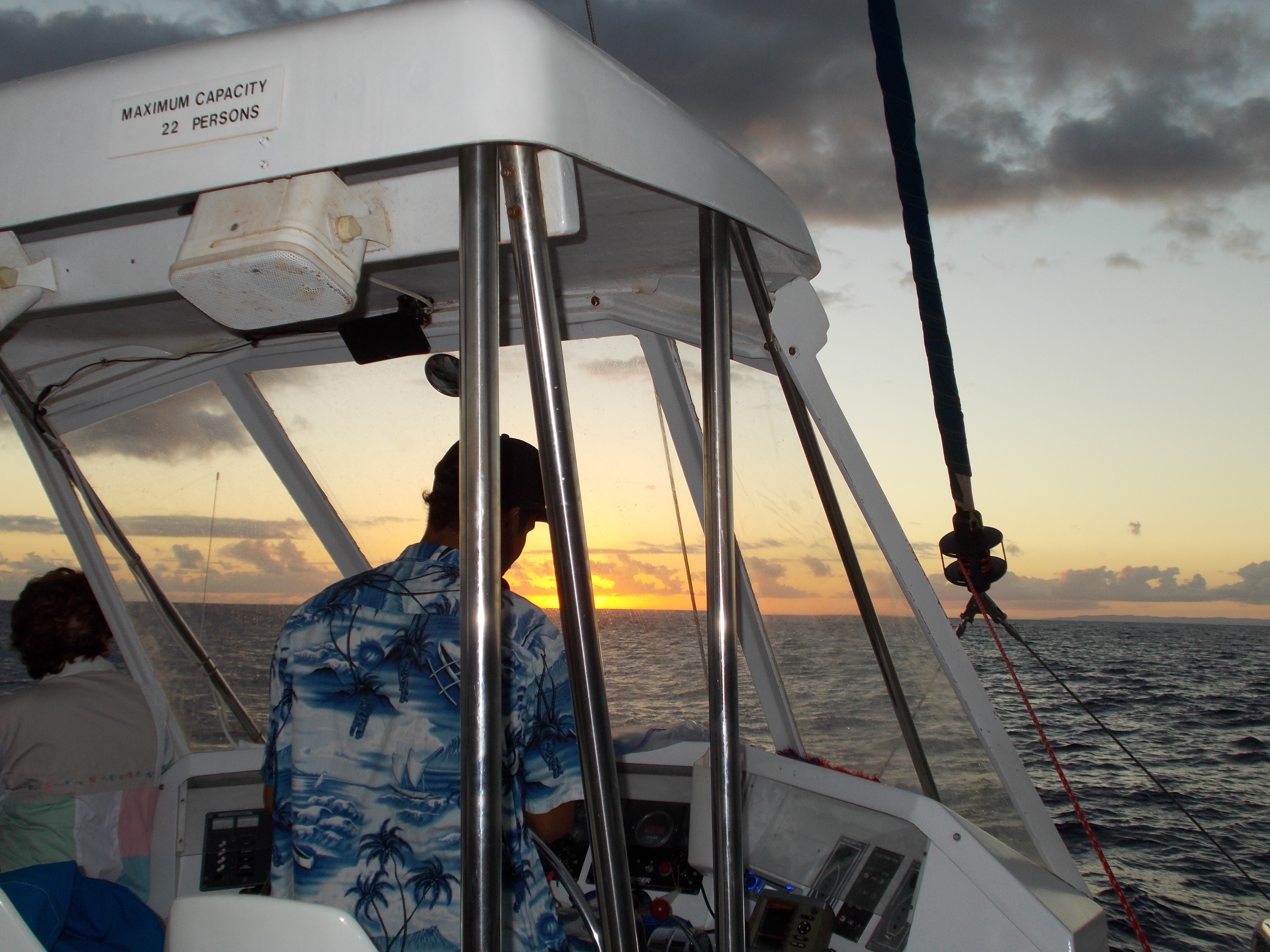 We toast the setting sun - whale watching